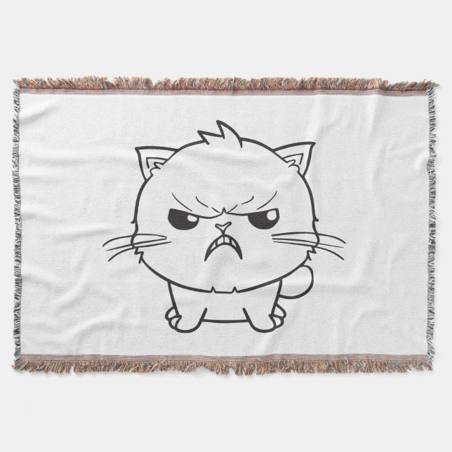 Manta Cute el silbido de un gato enojado. (Anverso)