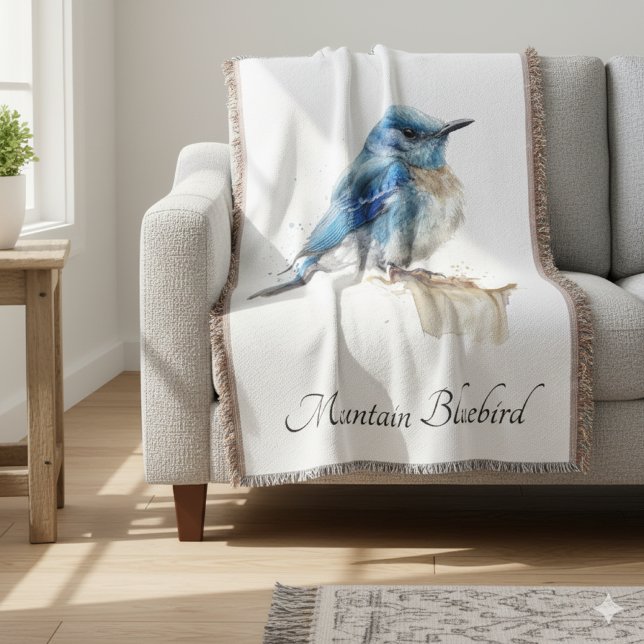 Manta Cute Little Mountain Bluebird Watercolor, personal (Subido por el creador)