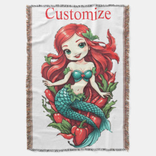 Manta Cute Sirena de Dos Colas Pelirroja Thunder_Cove