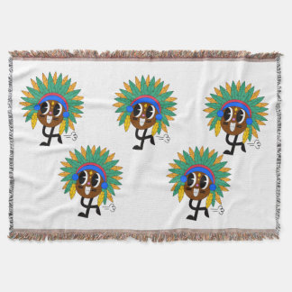 Manta Cute Tribal Feather Cartoon Character Blanket 