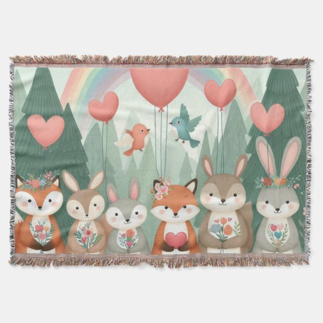 Manta Cute Woodland Creature rainbow valentine (Anverso)
