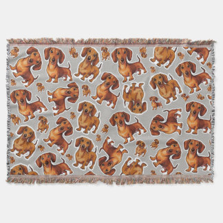 Manta Dachshund Dog Pattern Fleece Blanket