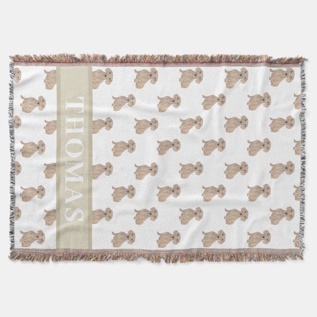 Manta Dachshund personalizado (liso, rojo) (Anverso)