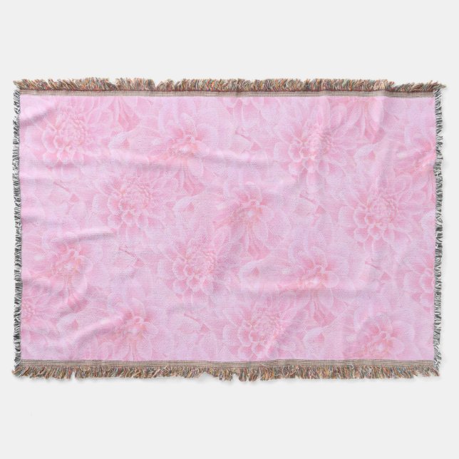 Manta Dahlias En Rosa Suave (Anverso)