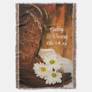 Manta Daisies Blancos Boots País Boda Occidental