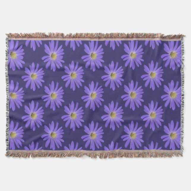 Manta Daisy Flower Blanket Purple Daisies Throw Blanket (Anverso)