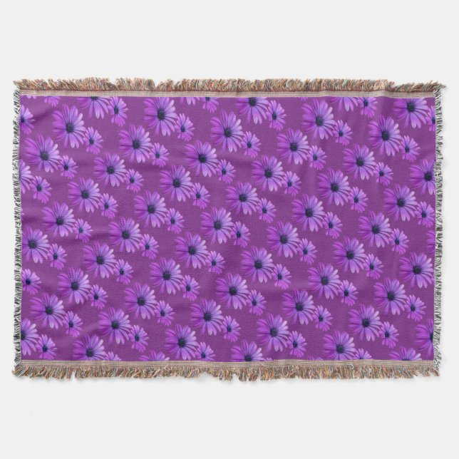 Manta Daisy Flower Blanket Purple Daisies Throw Blanket (Anverso)