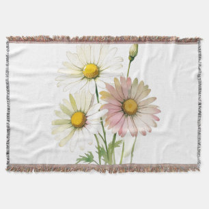 Manta Daisy Watercolor Flower Profesional Moderno