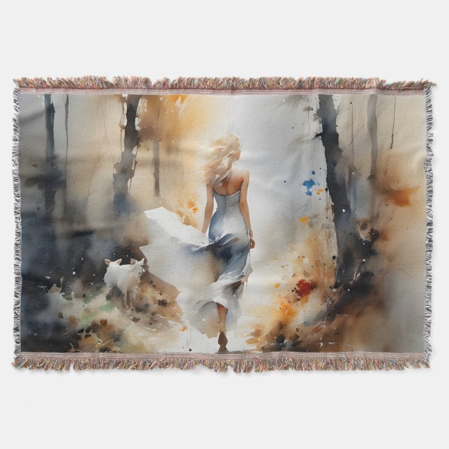 Manta Dama Caminando a Través de un Bosque (Anverso)