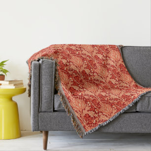 Manta Damasco de William Morris, naranja profundo