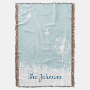 Manta Dandelions, mariposas y cielos azules