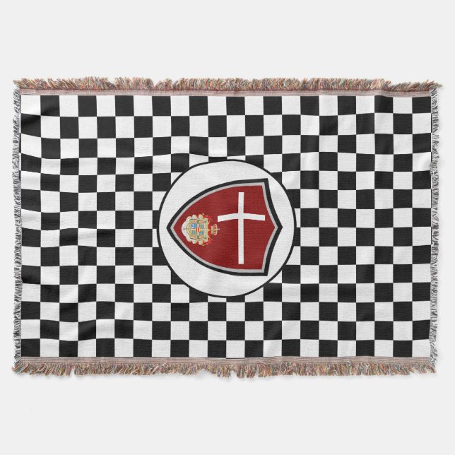 Manta Danish flag-coat arms throw blanket (Anverso)