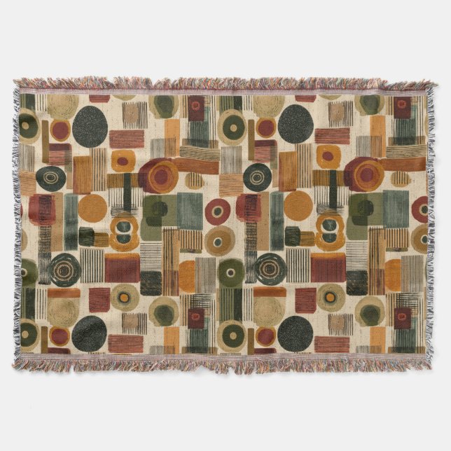 Manta Dark Mid Century Geometric Pattern (2) (Anverso)