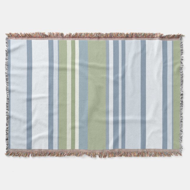 Manta Dark Pastel Blue and Spring Rain Stripes (Anverso)