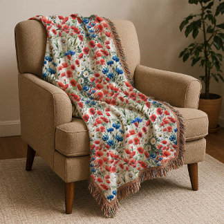 Manta de aguaflor silvestre amapola margarita