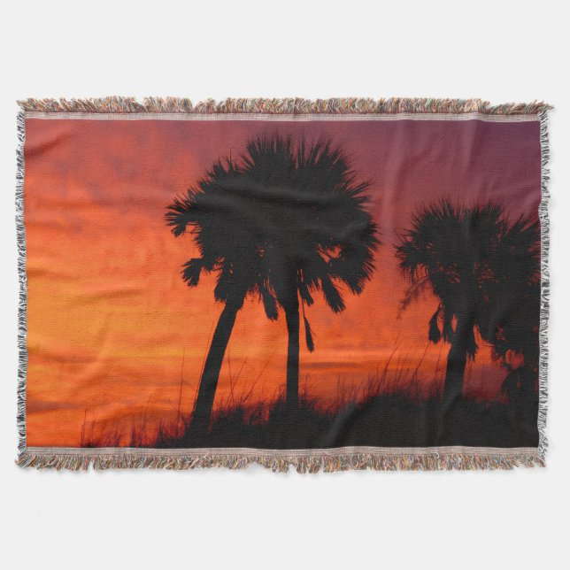 Manta de Atardecer con Palmeras (Anverso)
