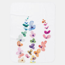Manta de bebé floral acuarela