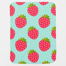 Manta de bebé fresas azules