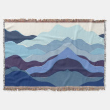 Manta de cresta de montaña cielo índigo denim