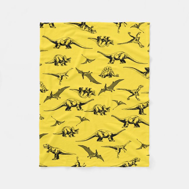 Manta de dinosaurios amarillos (Anverso)