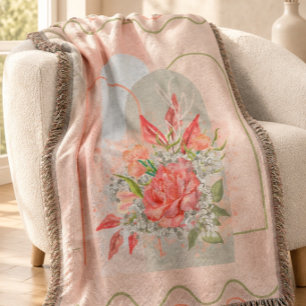 Manta de diseño de flores boho