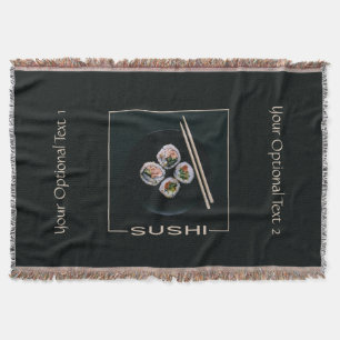 Manta de encargo del tiro del texto del sushi