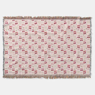 Manta de felpa con lazo de cereza Coquette