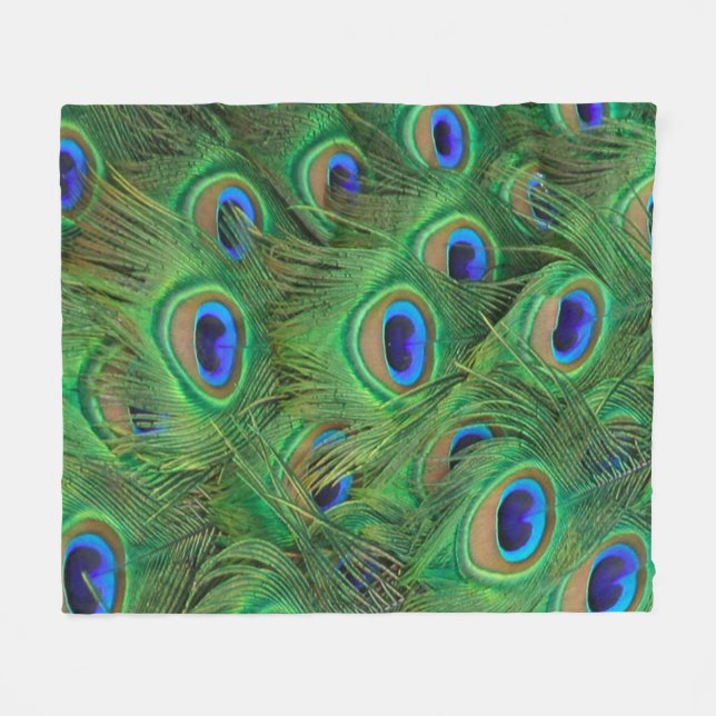 Manta de felpa, foto de hermosas plumas de pavo re (Frente (Horizontal))
