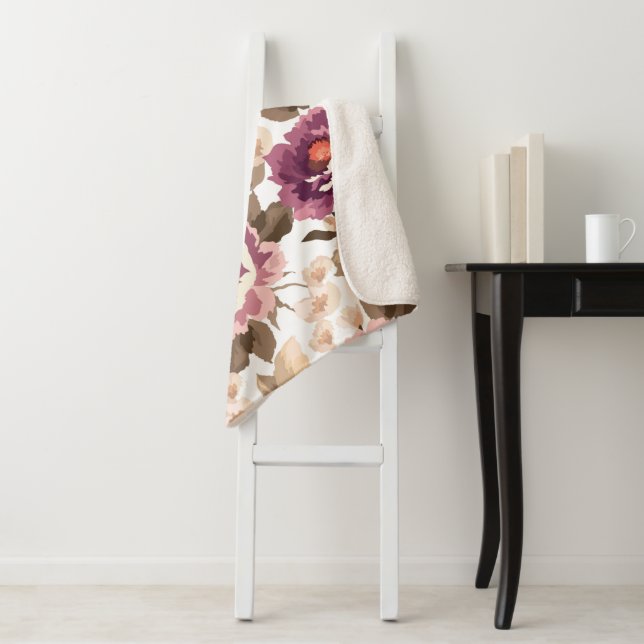 Manta de fleece Sherpa - Diseño de Flor de Verano (In situ)