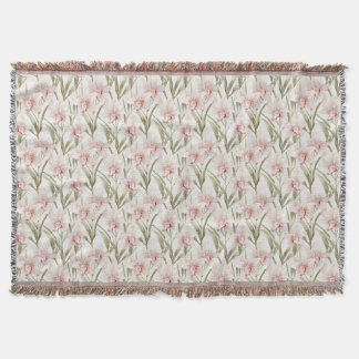 Manta de flores de orquídea pastel blush