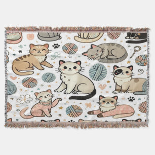 Manta de gatos Kawaii adorable – Acogedora y adora