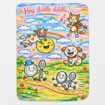 Manta de la rima infantil Hey Diddle Diddle
