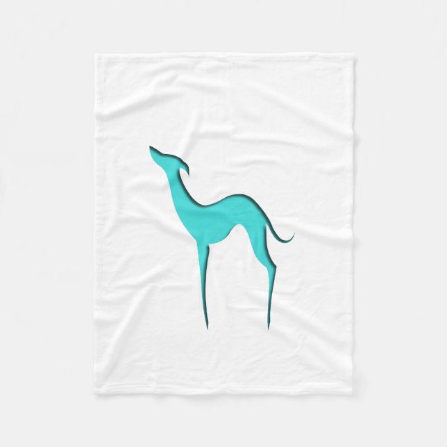 Manta de la silueta de la turquesa del galgo/de (Anverso)