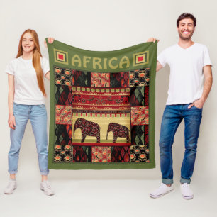 Manta de lana de patchwork africana