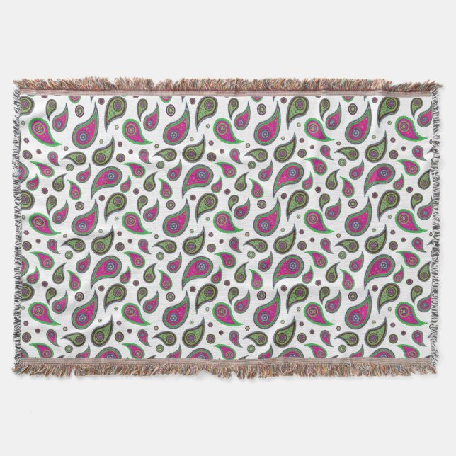 Manta de lanzamiento con estampado de paisley (Anverso)