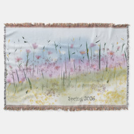 Manta de lanzamiento de acuarela de flores silvest