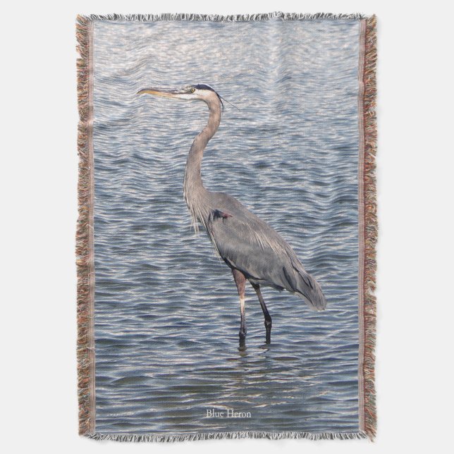 Manta de lanzamiento de agua de la garza azul (Frente vertical)
