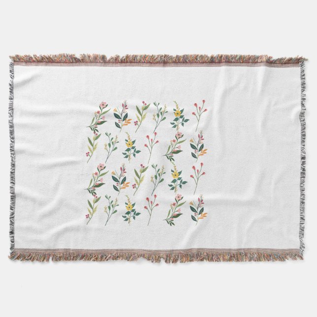 Manta de lanzamiento de algodón floral (Anverso)