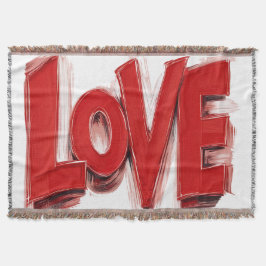 Manta de lanzamiento de AMOR, regalo de decoración