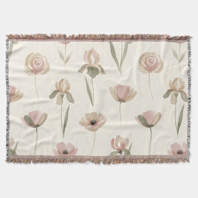 Manta de lanzamiento de elegancia floral (Anverso)