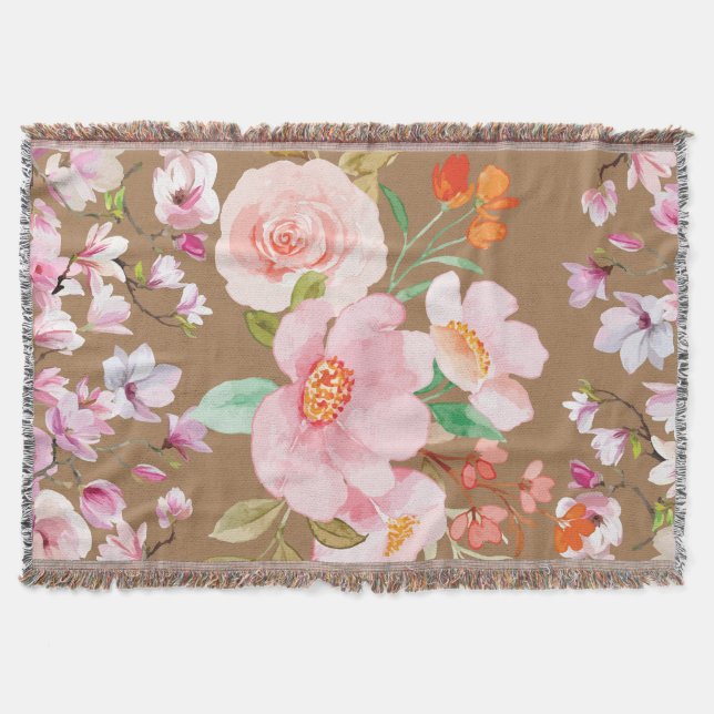Manta de lanzamiento de elegancia floral (Anverso)