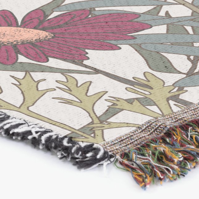 manta de lanzamiento de flor botánica impresa dura (Esquina)