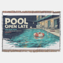 Manta de lanzamiento de motel retro de piscina abi