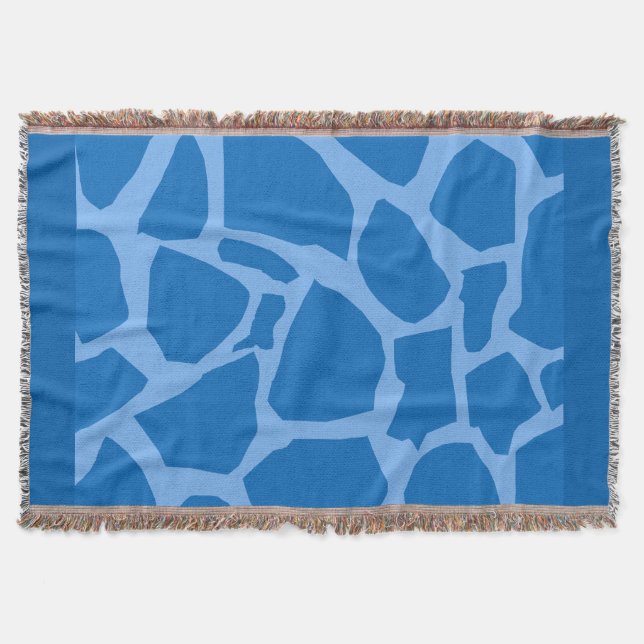 Manta de lanzamiento de textura de jirafa azul (Anverso)
