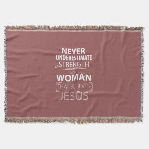 Manta de lanzamiento Mujer Cristiana Cree en Jesús