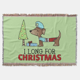 Manta De largo para el Navidad-Dachshund