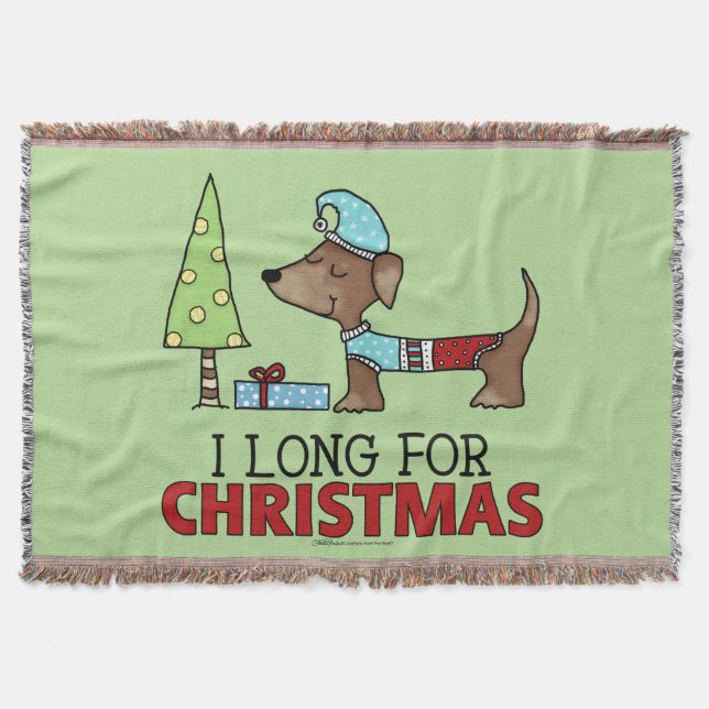 Manta De largo para el Navidad-Dachshund (Anverso)