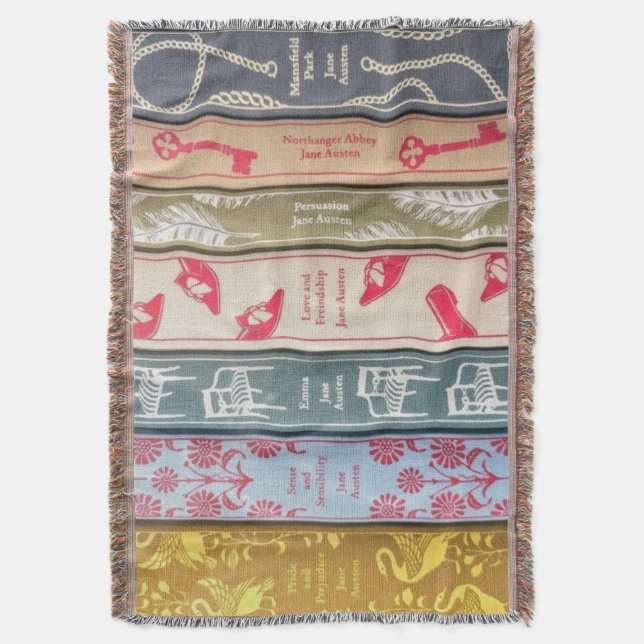 Manta de libros de Jane Austen (Frente vertical)