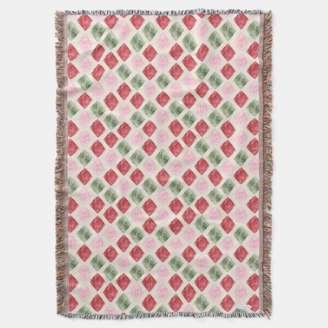 Manta de Navidad acogedora con estampado de cuadro (Frente vertical)