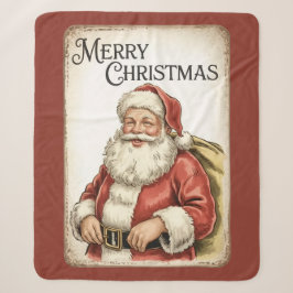 Manta de Navidad Alegre Santa Sherpa